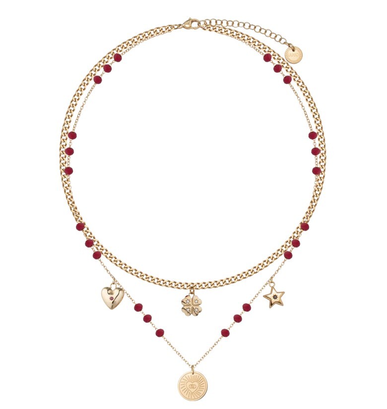 Liu Jo Pozlacený náhrdelník s přívěsky Icones LJ3177