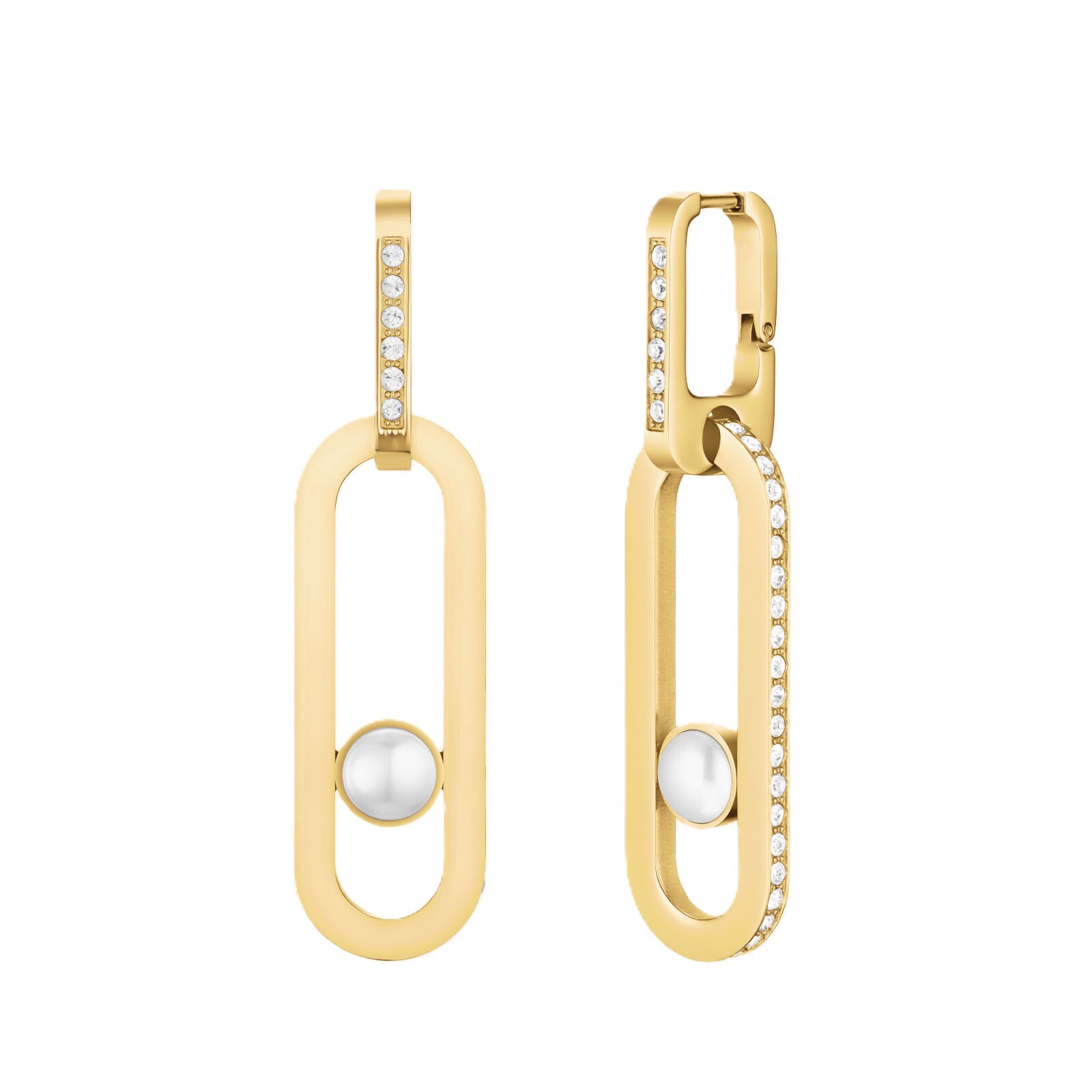 Rosefield Pozlacené visací náušnice s perlou JEPPG-J1289