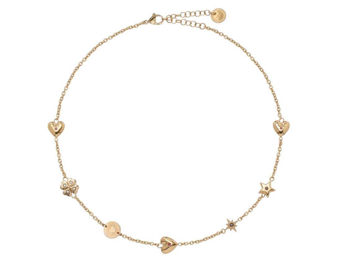 Liu Jo Pozlacený dámský náhrdelník s krystaly Icones LJ3176