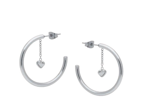 Liu Jo Ocelové kruhové náušnice s řetízkem LJ3195