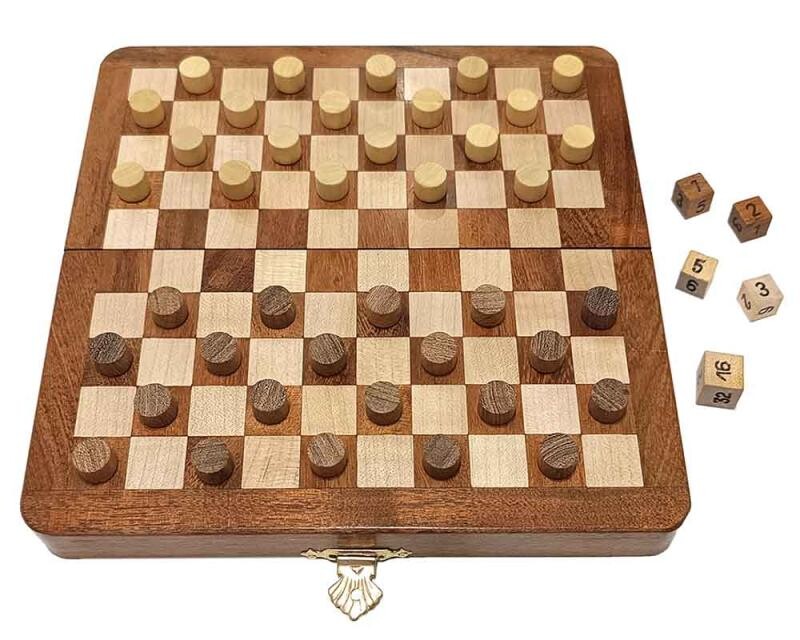 Chopra Magnetická DELUXE dáma a backgammon vykládanou šachovnicí 19 cm