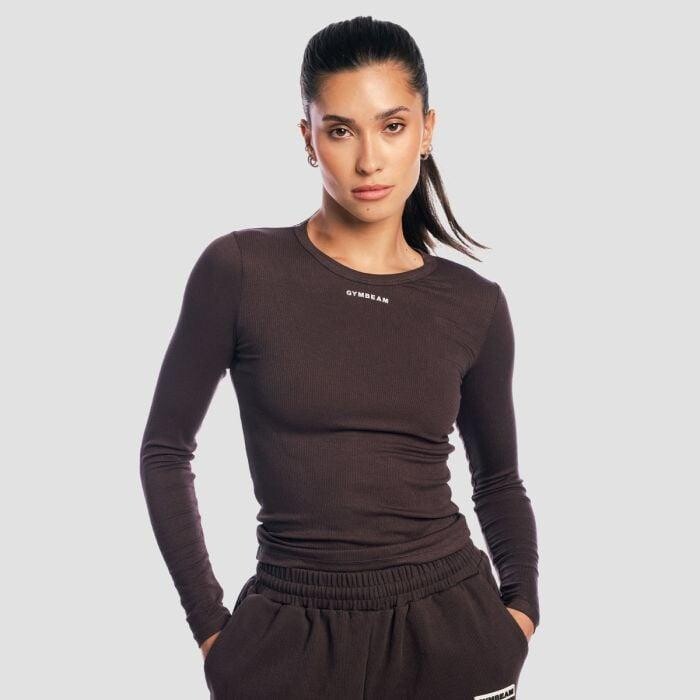 GymBeam Dámské tričko s dlouhým rukávem Aura Tee Brown