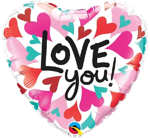 Balónek fóliový 'Love you' 45 cm