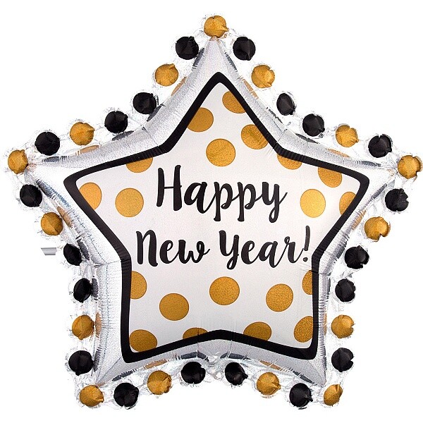 Balónek fóliový Hvězda supershape HNY