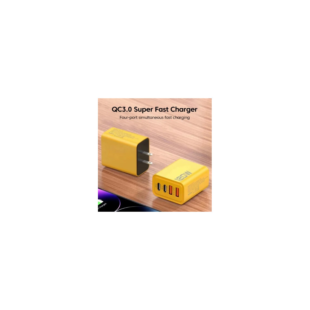 zdroj - nabíječka 2USB 2USBC 120W žlutá US verze