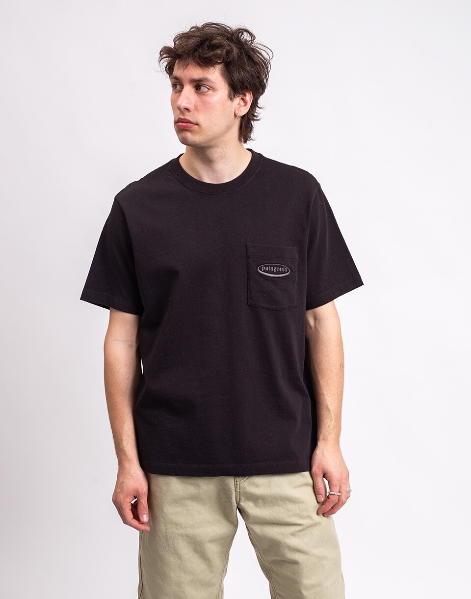 Patagonia M's MW '95 Oval Logo Pocket Tee Black S