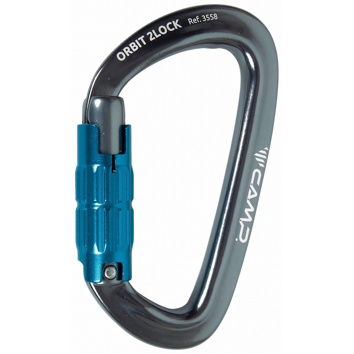 Karabina Camp Orbit 2Lock - Gun Metal / Blue Barva: šedá/modrá