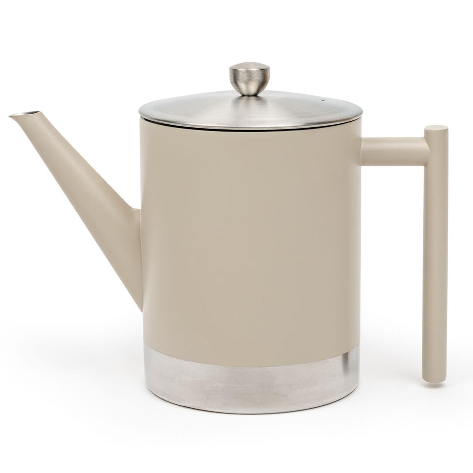 Čajová konvice s infuzérem MINUET CYLINDRE 1,2 l, taupe, nerezová ocel, Bredemeijer