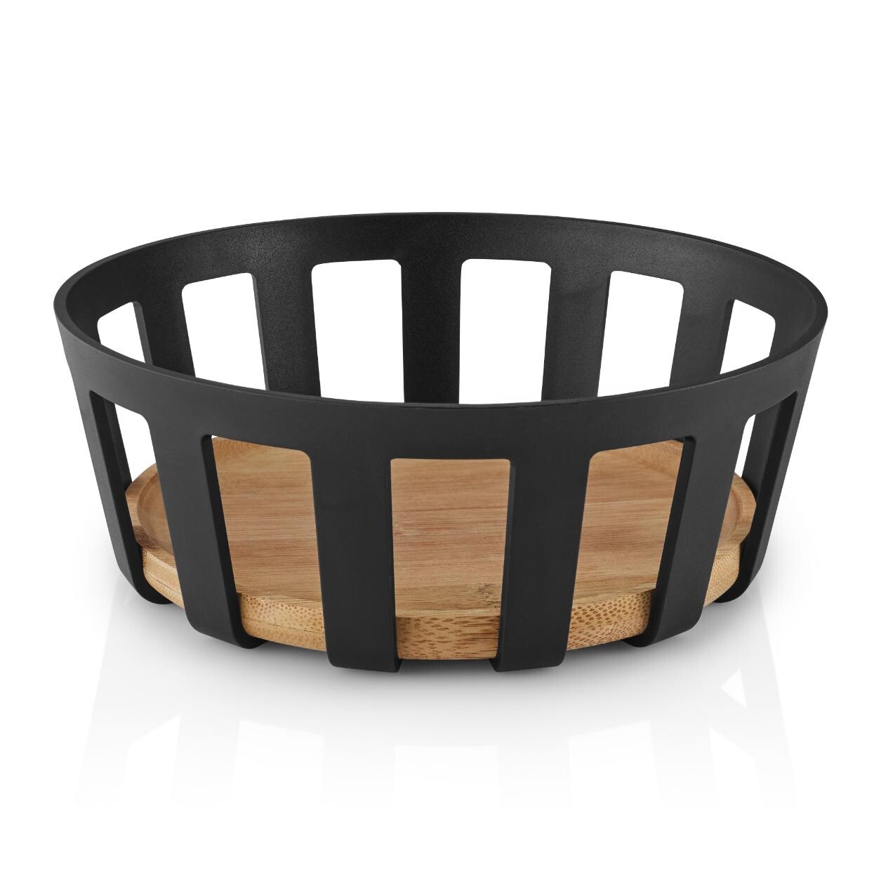 Košík na pečivo NORDIC KITCHEN 24x 9 cm, černá, plast/bambus, Eva Trio