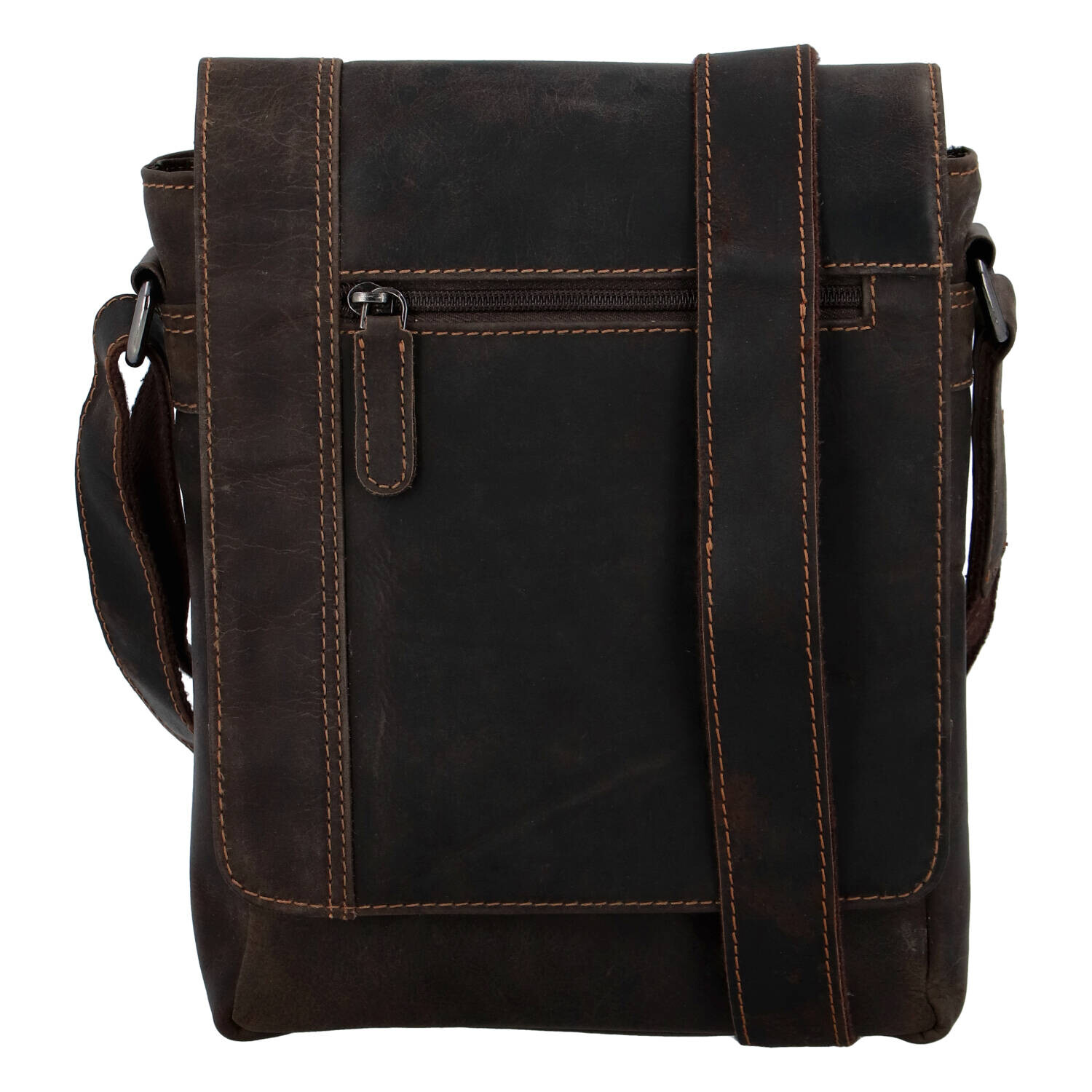 Moderní pánská kožená crossbody taška Ismauelo, tmavě hnědá