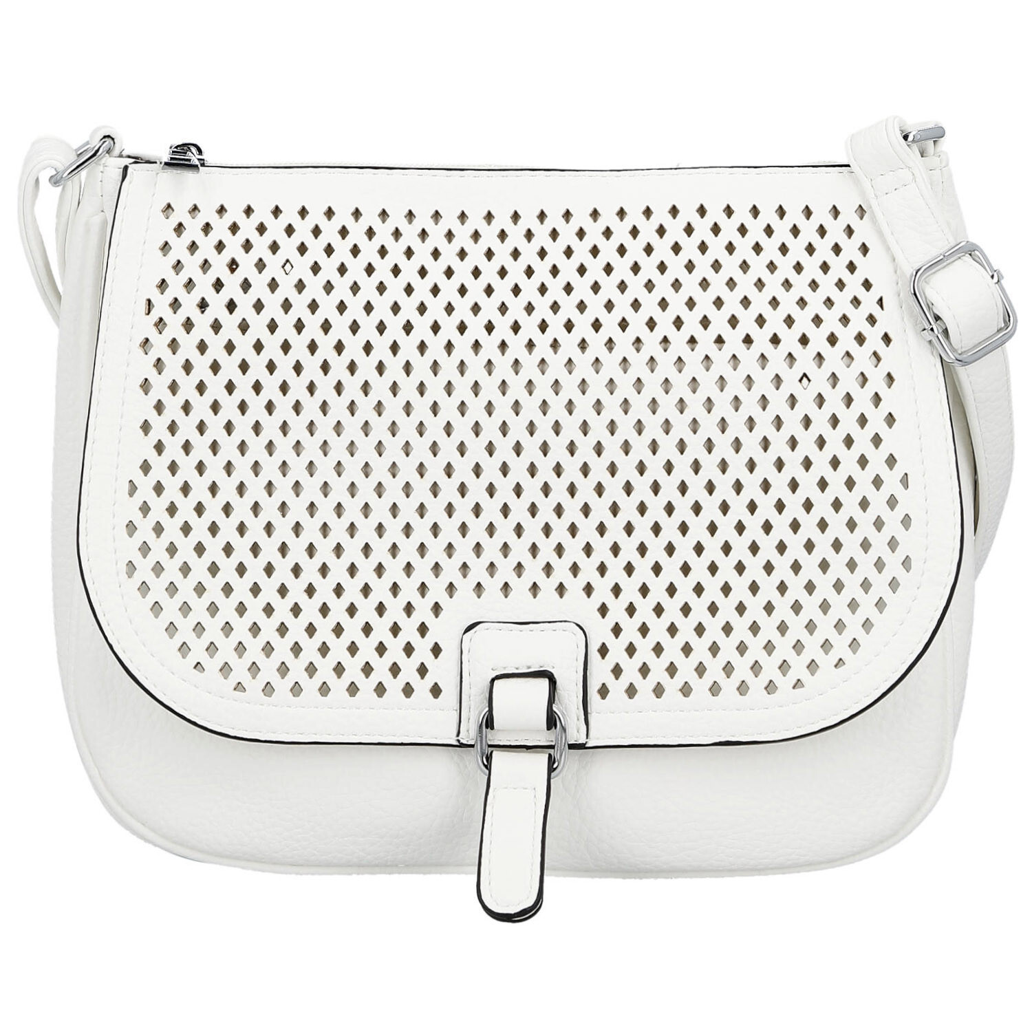 Stylová dámská koženková crossbody kabelka Kajla, bílá