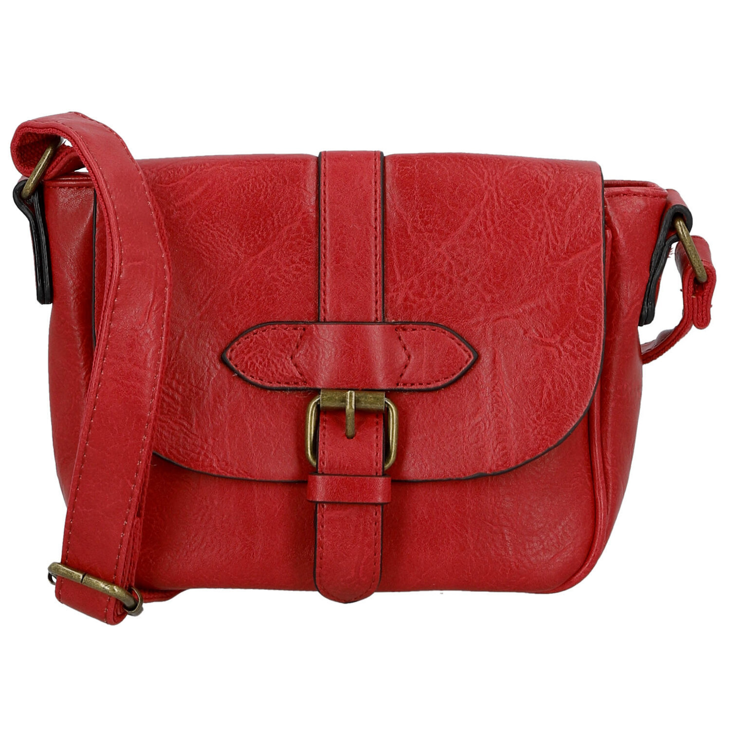 Trendy dámská koženková crossbody kabelka Divina, červená