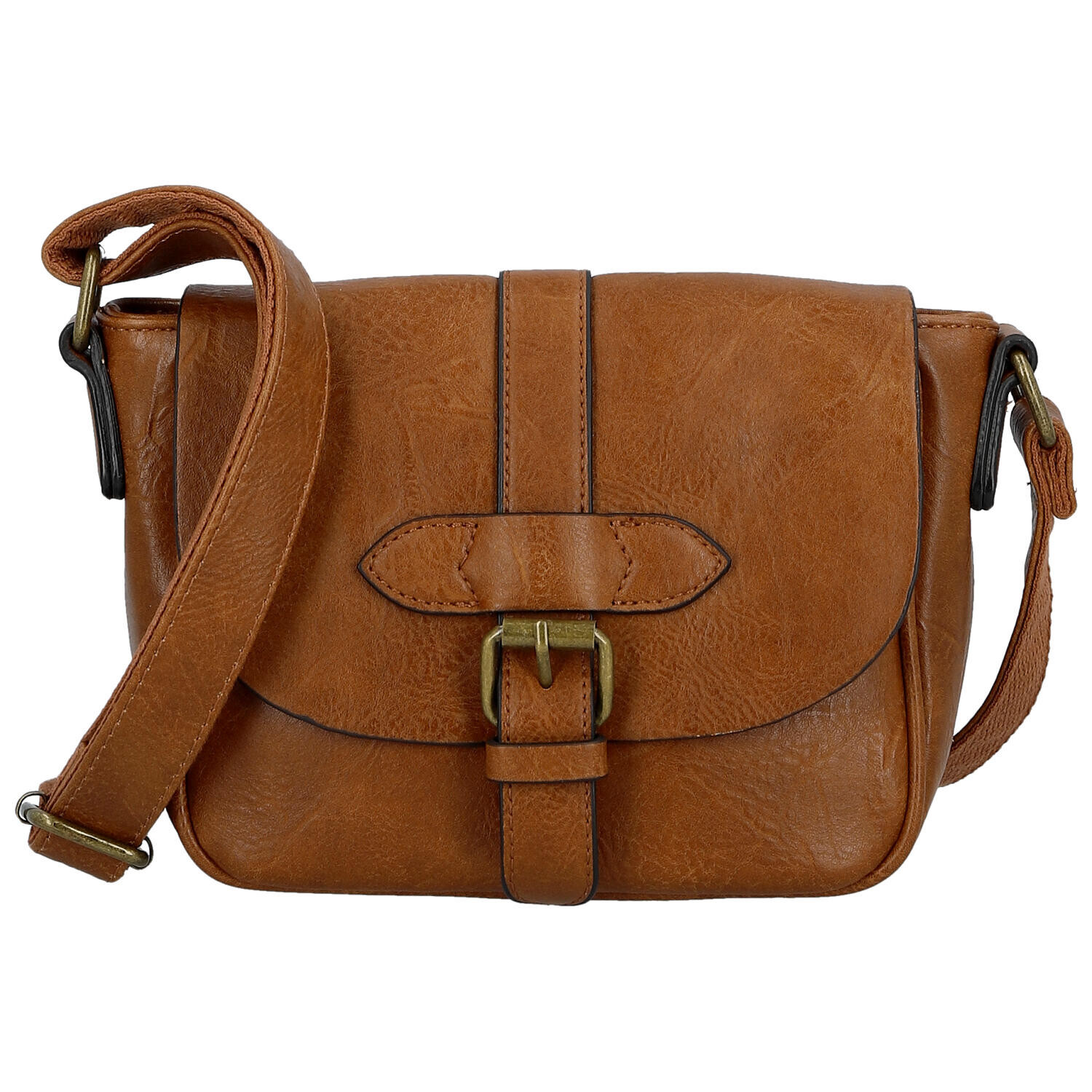 Trendy dámská koženková crossbody kabelka Divina, hnědá