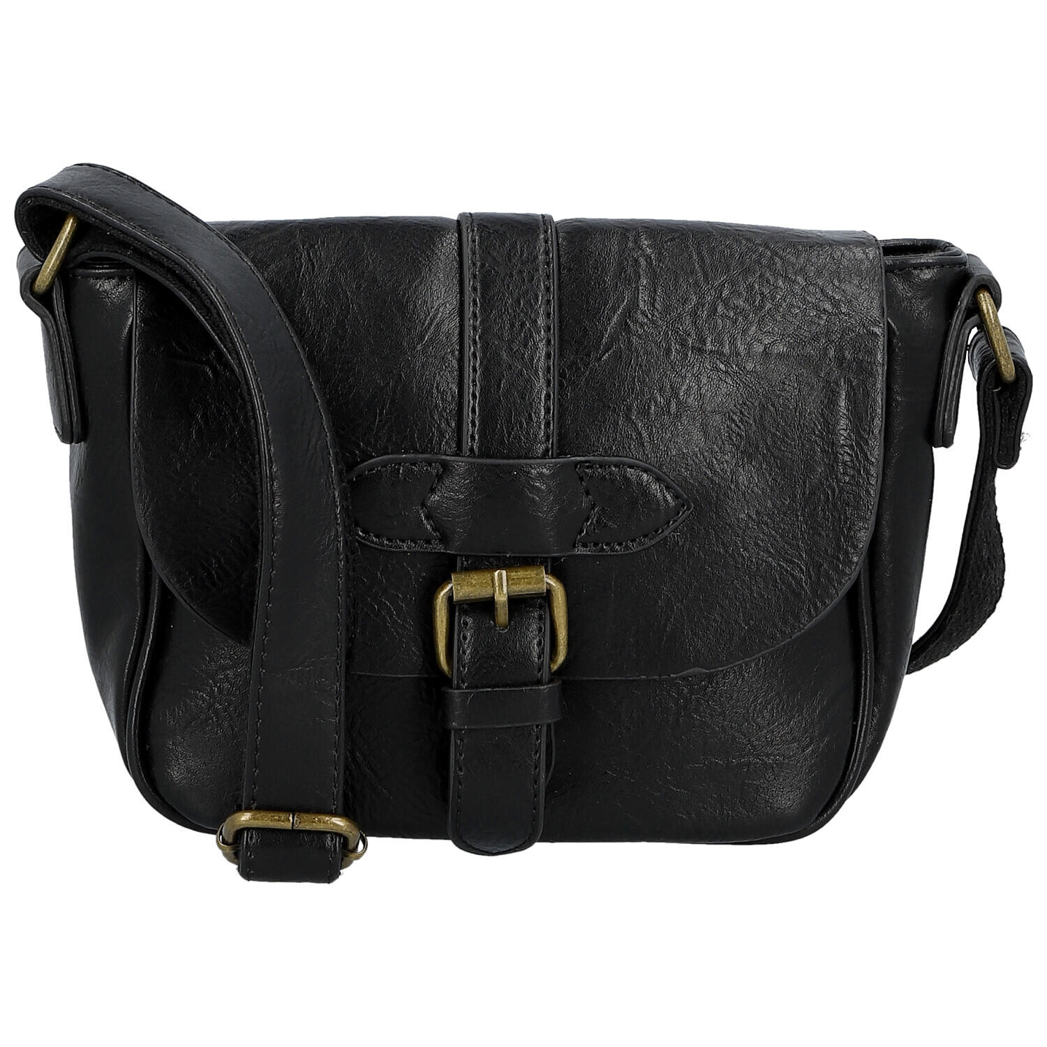 Trendy dámská koženková crossbody kabelka Divina, černá