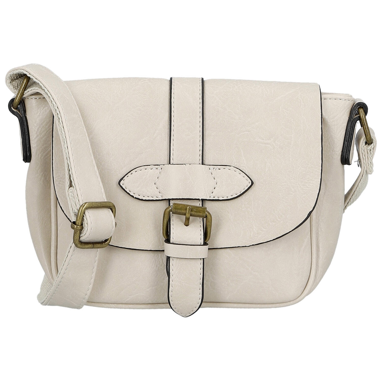 Trendy dámská koženková crossbody kabelka Divina, béžová