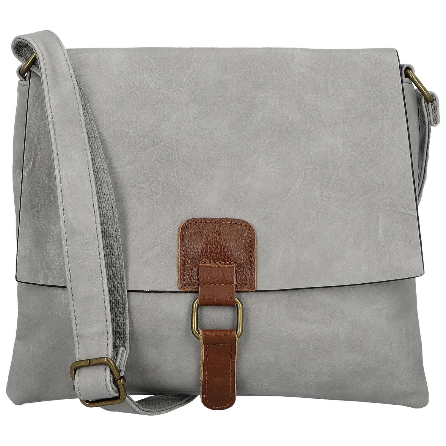 Trendy dámská koženková crossbody kabelka Ada, šedá
