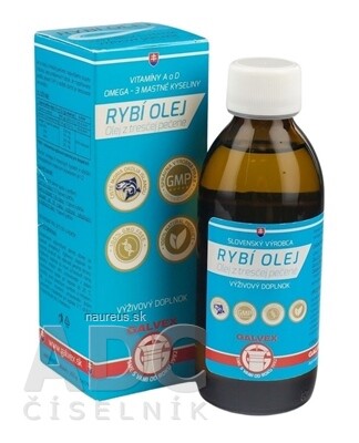 GALVEX spol. s.r.o. Akce / expr. 7/26 Rybí olej, Olej z tresčích jater iecoris aselli oleum, 1x200 g-1 200 g