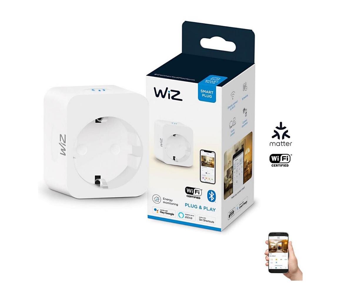 WiZ - Chytrá zásuvka F 2300W + powermetr Wi-Fi 8719514552685
