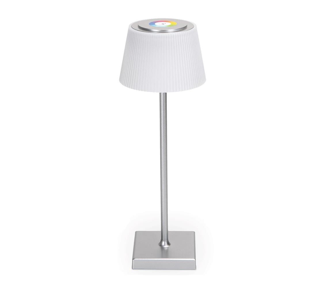 B.V.  - LED RGBW Venkovní stm. nabíjecí lampa 4W/5V 3600mAh bílá/chrom IP54 B10311PV0