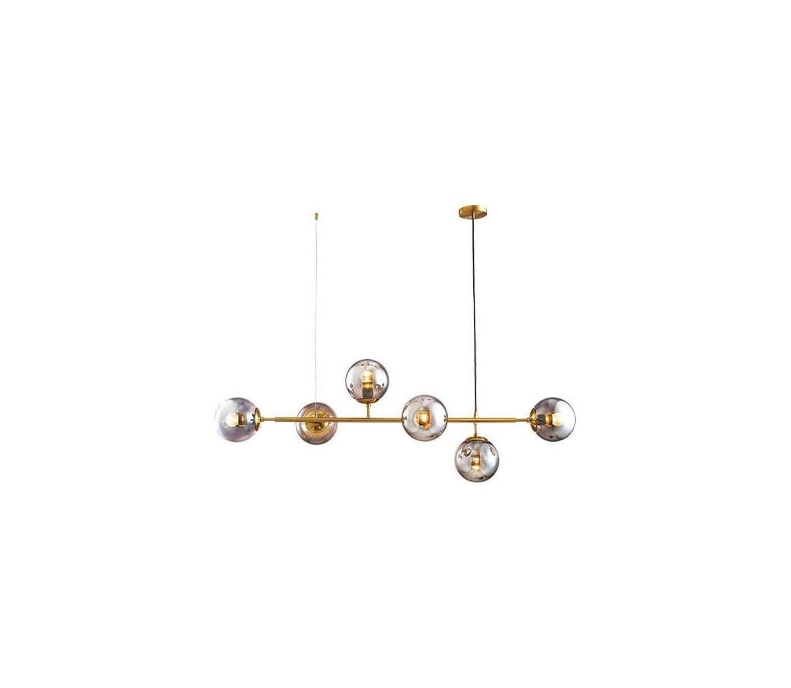 Eurolamp Lustr na lanku 6xE27/10W/230V zlatá 144-20002