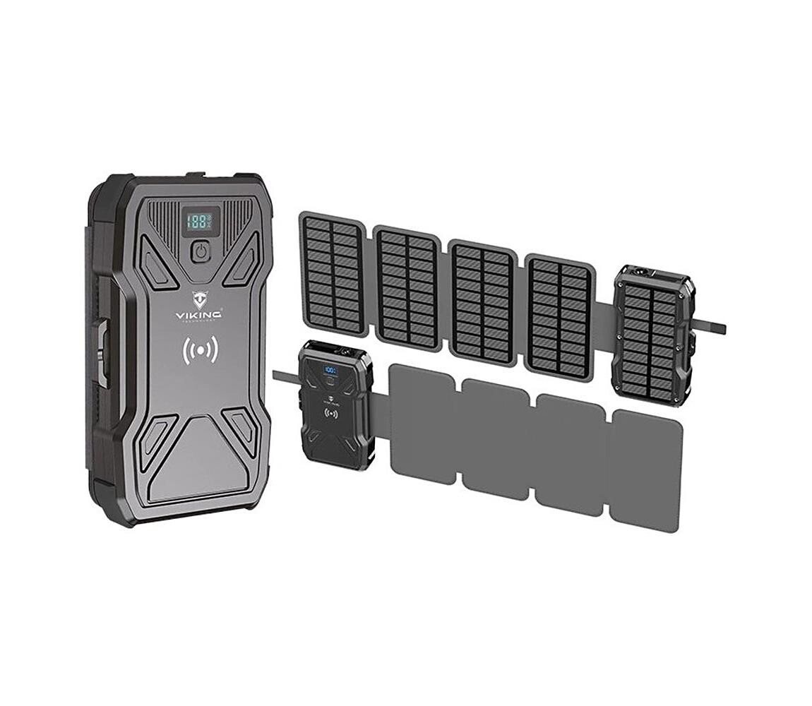 Viking Technology Viking-Power Bank s LED svít, bezd nab a solár panel Power Delivery 22W/20000mAh TYR2