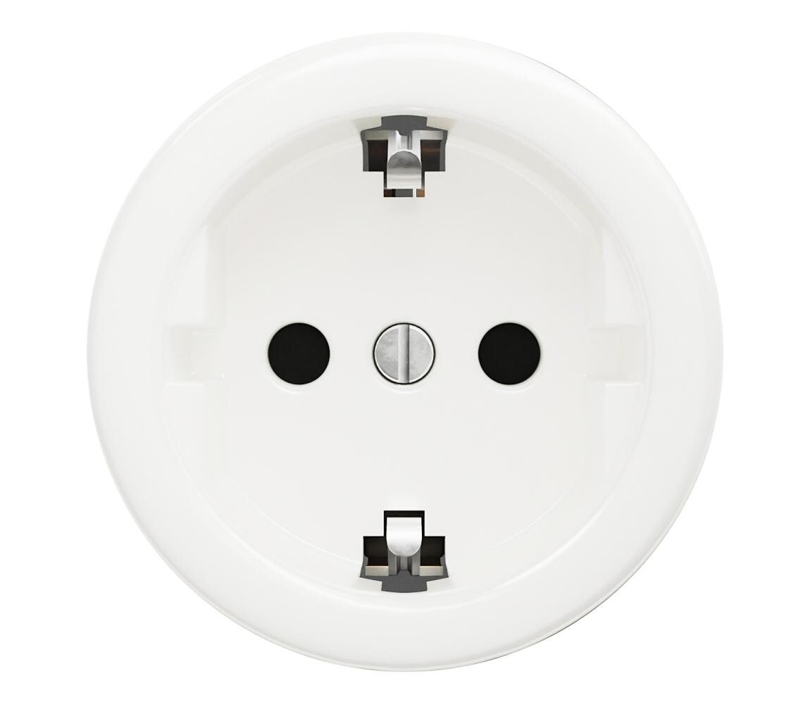 lap - Retro zásuvka domovní bez rámečku SCHUKO 230V/16A sněhově bílá W/ZS
