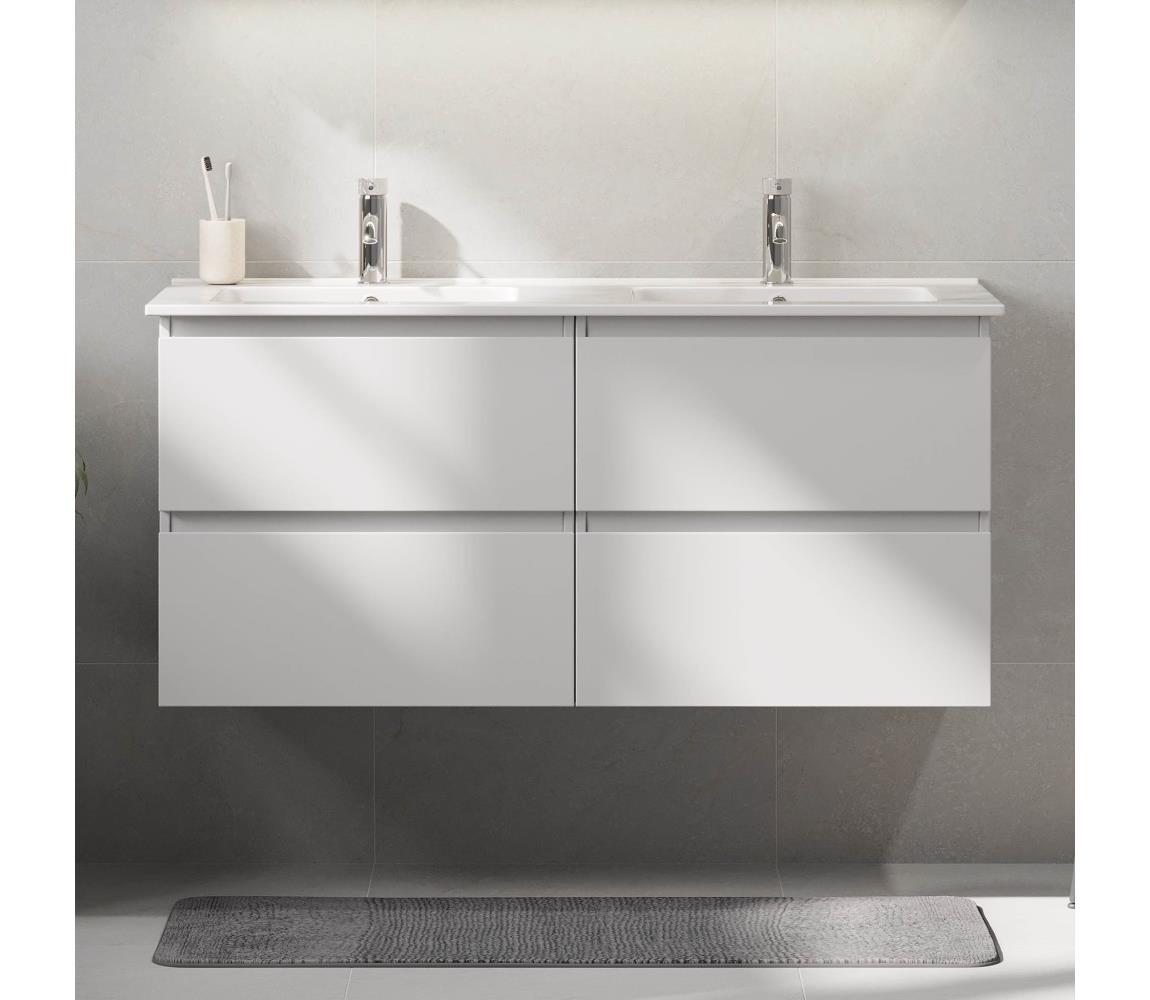 BATH DELUXE Koupelnová skříňka s umyvadlem HELSINKI 120 cm bílá 2xBT0185+BT0197