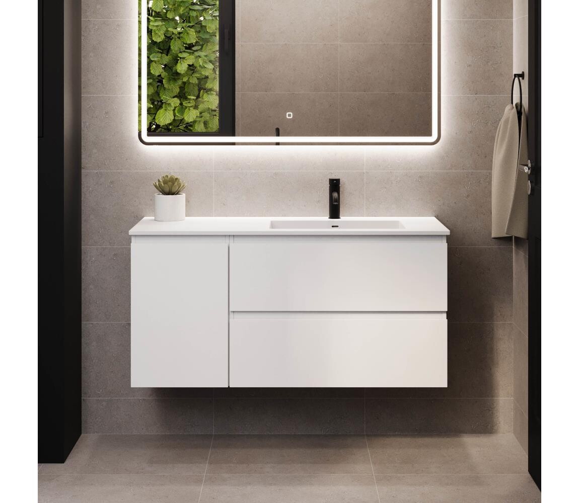 BATH DELUXE Koupelnová skříňka s umyvadlem HELSINKI 115 cm pravá/bílá BT0183+BT0195