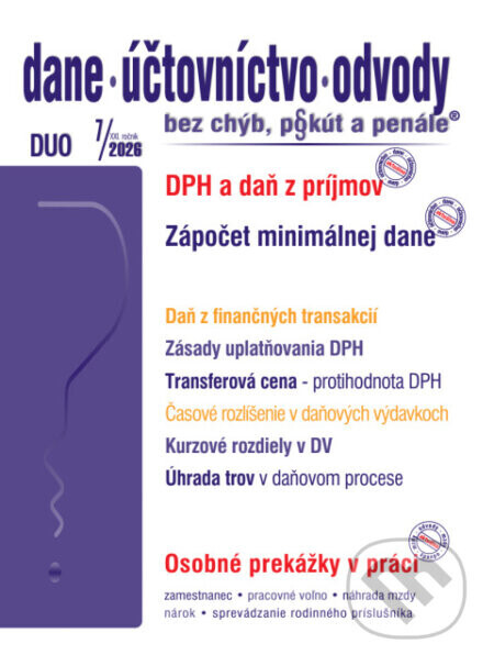 DUO č. 7 / 2026 - DPH v zákone o dani z príjmov - kolektív autorov