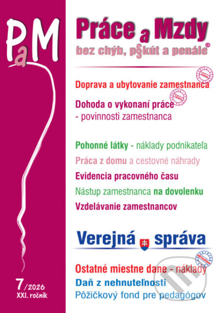 PaM č. 7 / 2026 - Doprava zamestnanca, Pohonné látky - Poradca s.r.o.