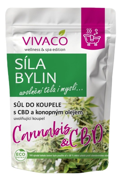 Vivaco Sůl do koupele Cannabis SÍLA BYLIN 1000 g