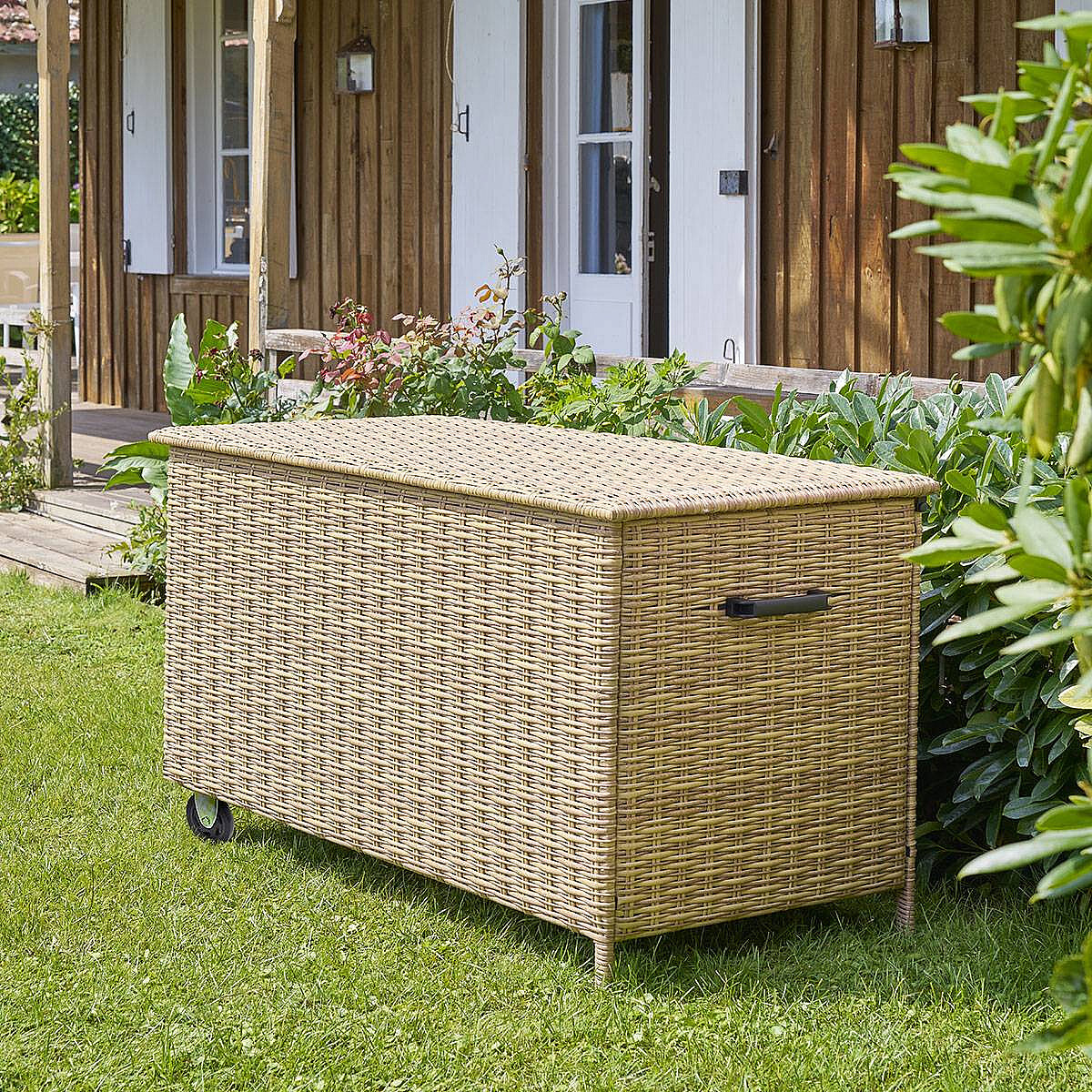 DEOKORK Ratanový úložný box MALIBU 155x73x83 cm (béžovo-hnědá)