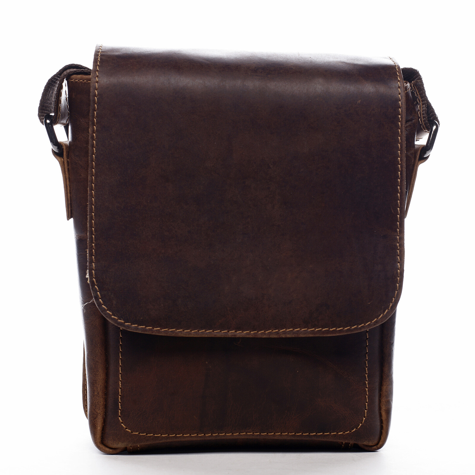 Pánská kožená crossbody taška hnědá - Greenwood Nash hnědá