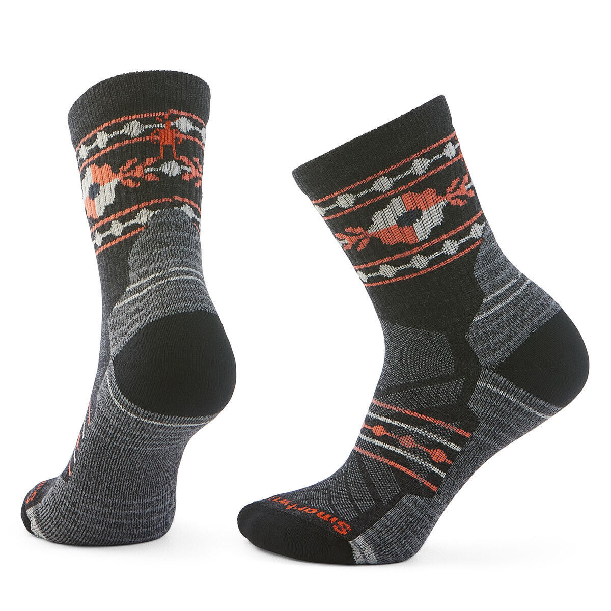 SMARTWOOL Women's Hike Light Cushion Retro Floral, Charcoal velikost: 42-45 (L)