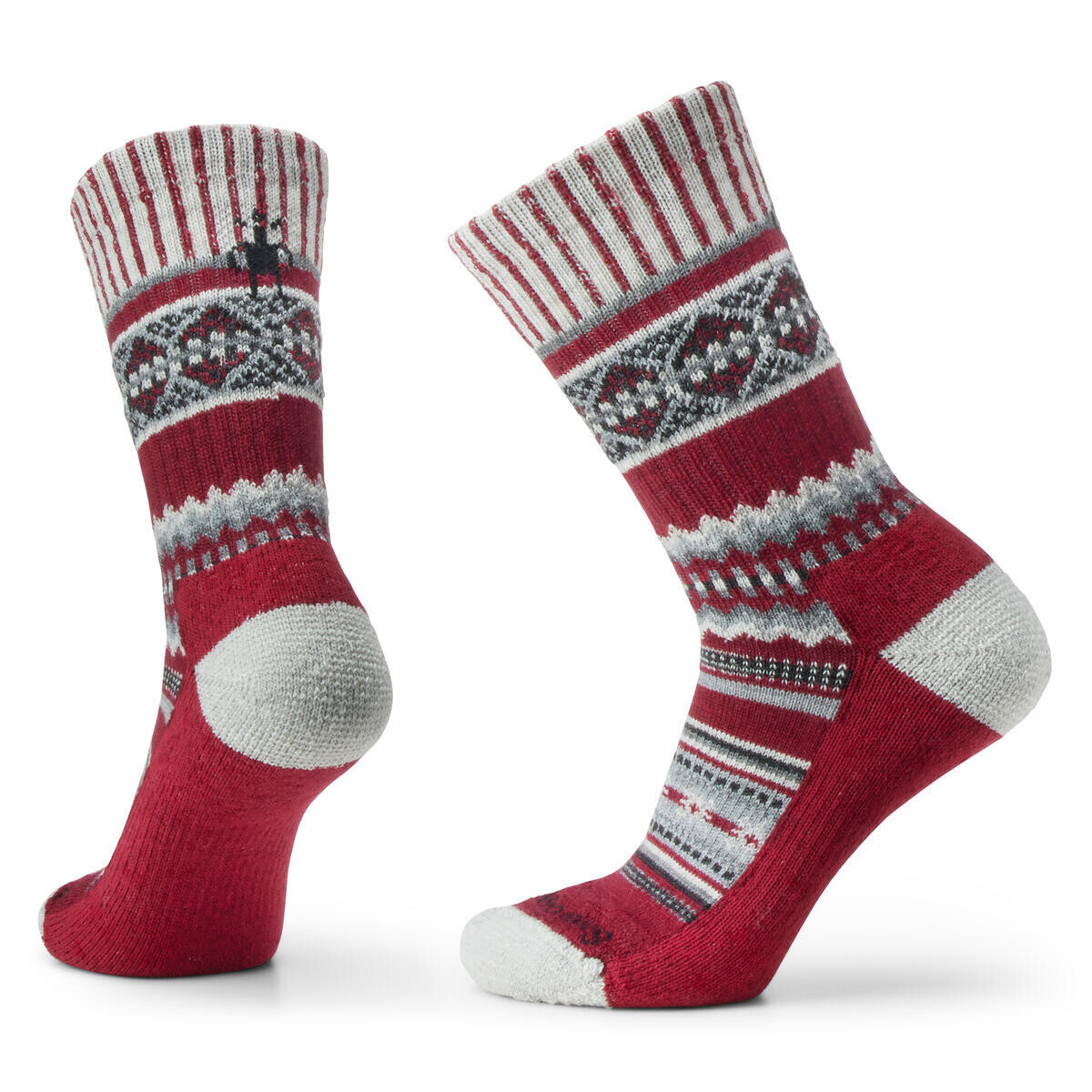 SMARTWOOL Everyday Cozy Snowed In Sweater Crew Soc, Tibetan Red velikost: 42-45 (L)