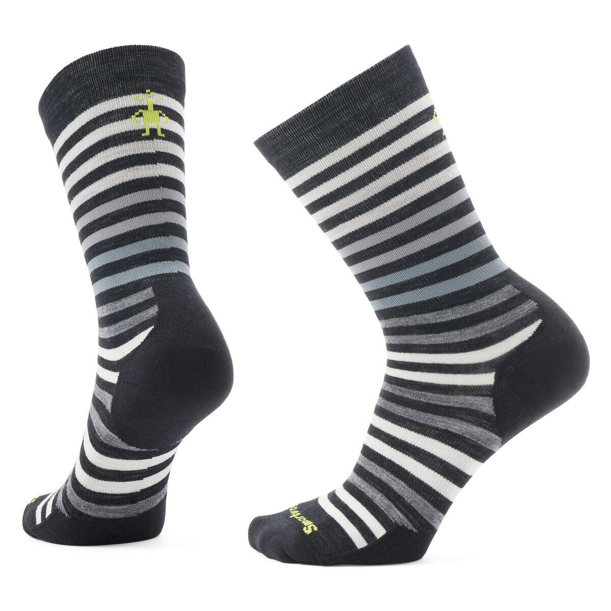 SMARTWOOL Everyday Spruce Street Crew Socks, Black/White velikost: 42-45 (L)