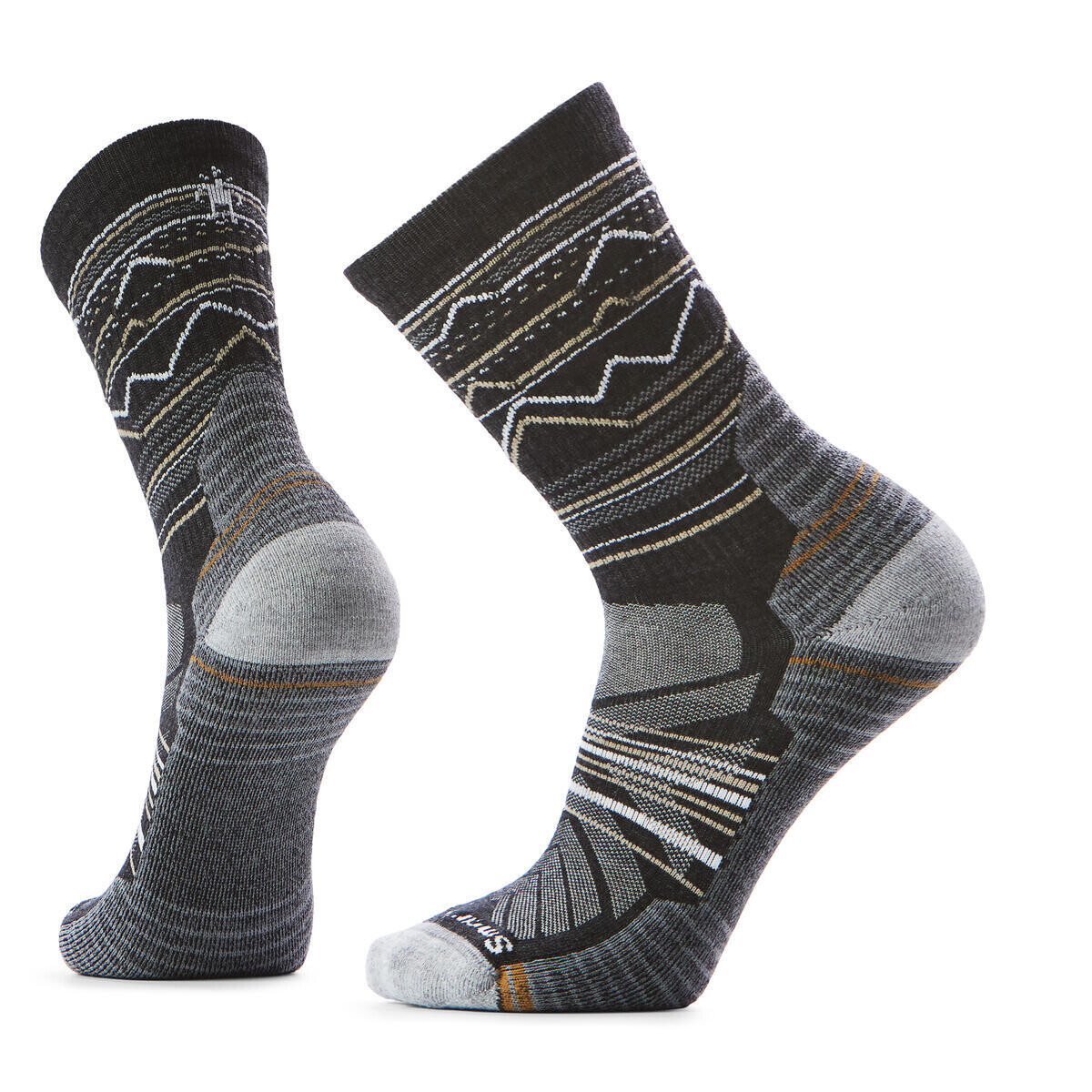 SMARTWOOL Hike Light Cushion Mountain Range Crew S, Charcoal/Light Gray velikost: 42-45 (L)