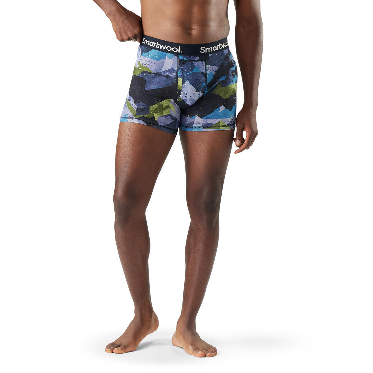 SMARTWOOL Men's Merino Print Boxer Brief Boxed, Blue Summit Sector velikost: L