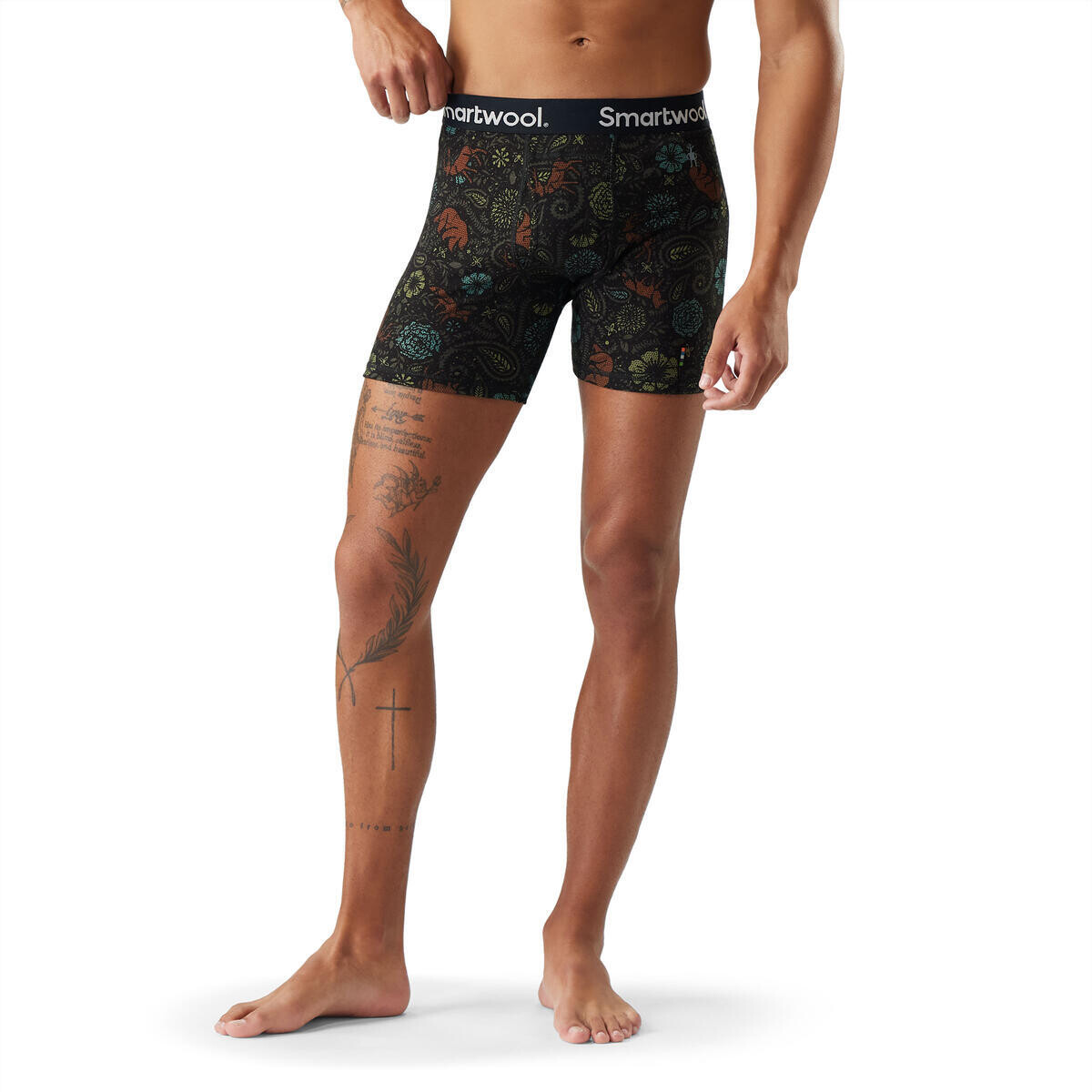SMARTWOOL Men's Merino Print Boxer Brief Boxed, Black Paisley velikost: L