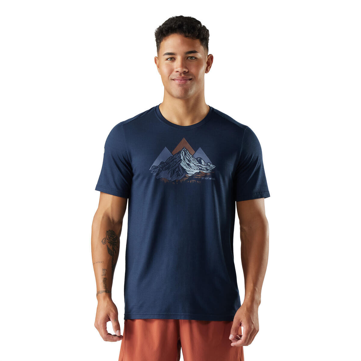 SMARTWOOL Men's Peak Bagger Active Short Sleeve Gr, Navy velikost: L