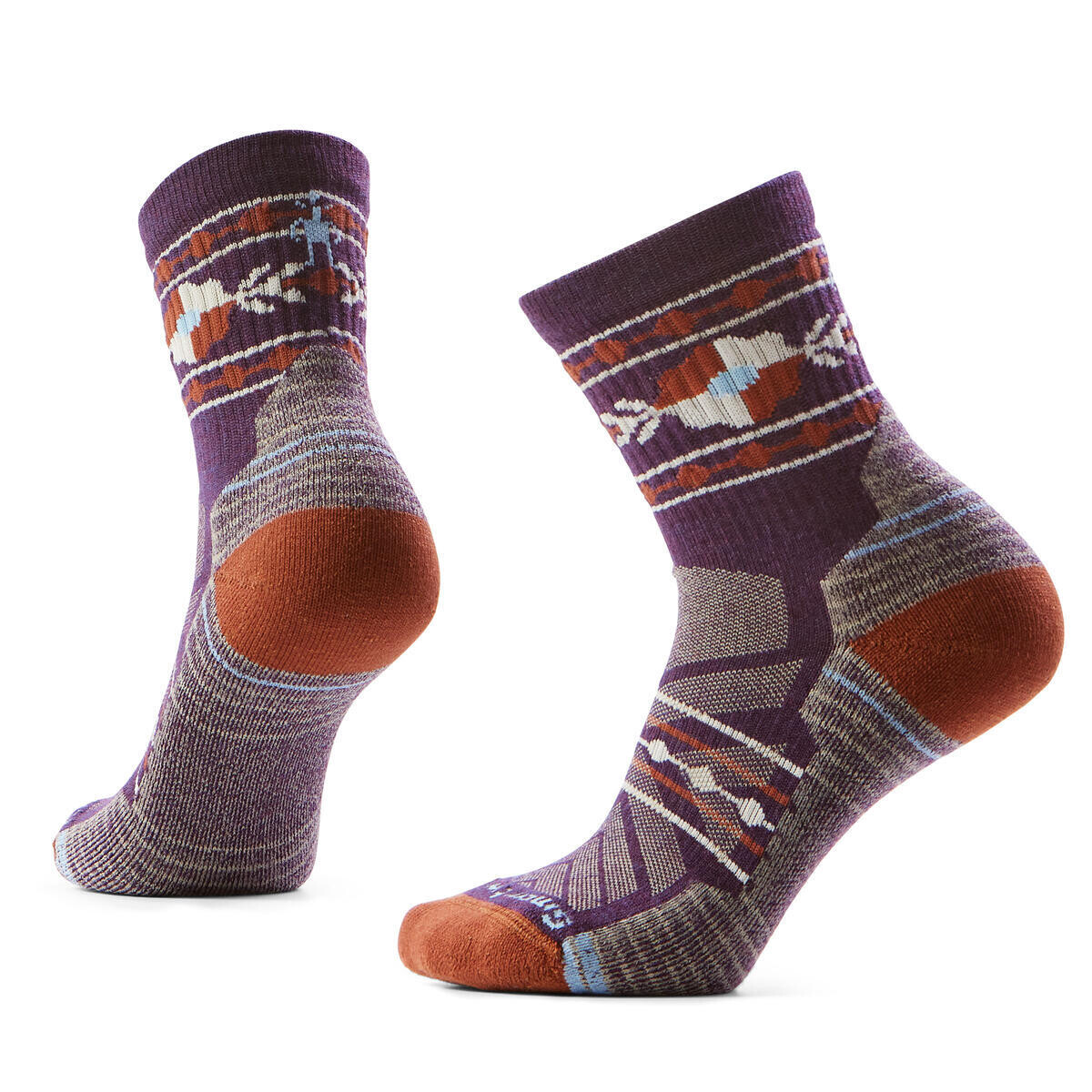 SMARTWOOL Women's Hike Light Cushion Retro Floral, Purple Iris velikost: L