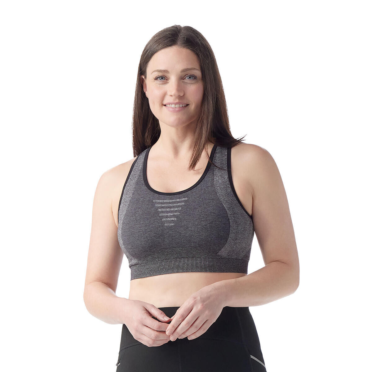 SMARTWOOL Women's Intraknit Racerback Bra, Black Heather velikost: L