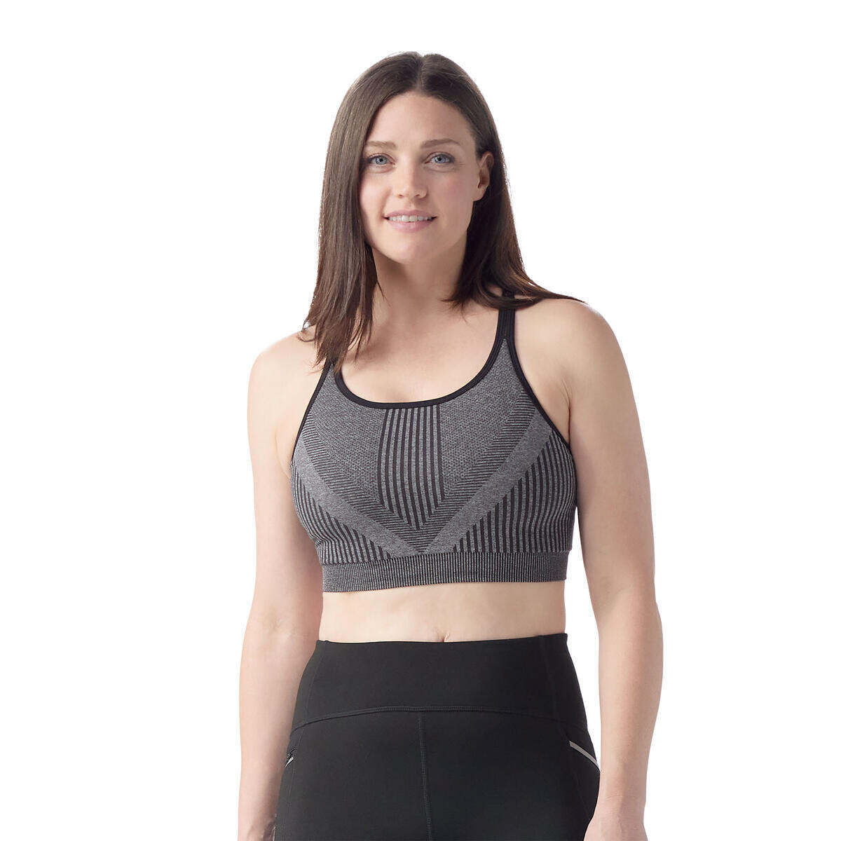 SMARTWOOL Women's Intraknit Strappy Bra, Black Heather velikost: L