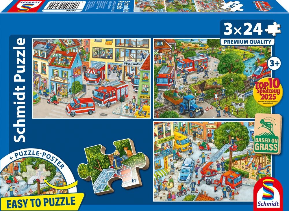 Schmidt Puzzle 3×24 dílků Hasičský sbor