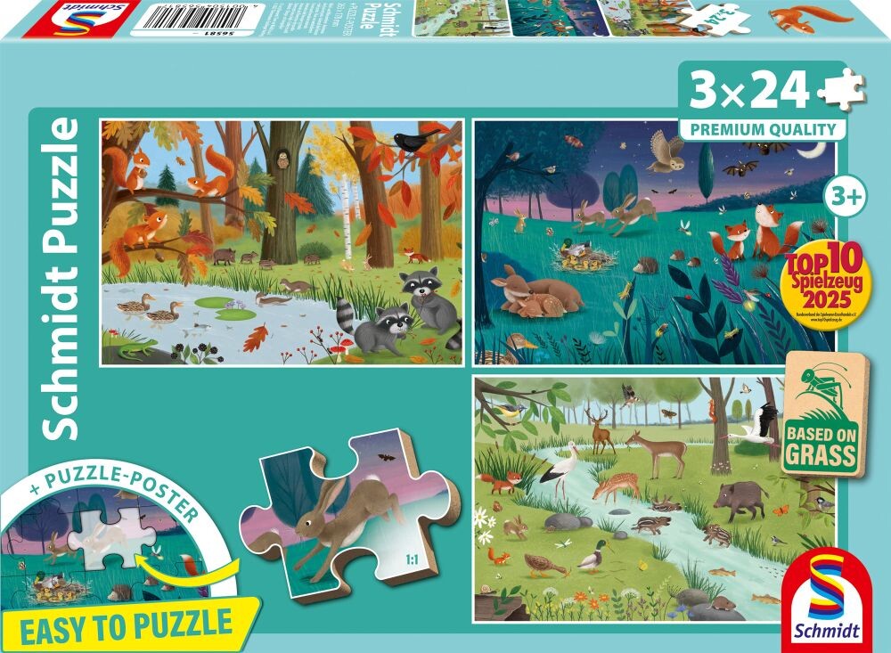 Schmidt Puzzle 3×24 dílků Lesní zvířata