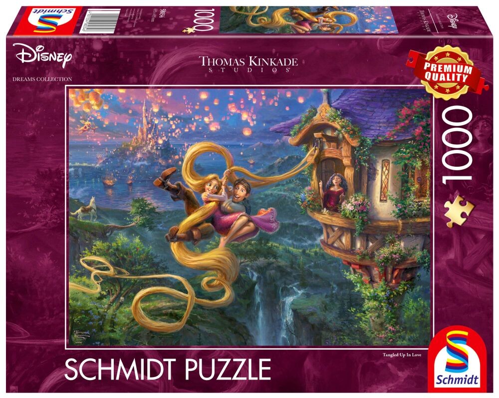 Schmidt Puzzle THOMAS KINKADE Locika - Na vlásku (Disney) 1000 dílků