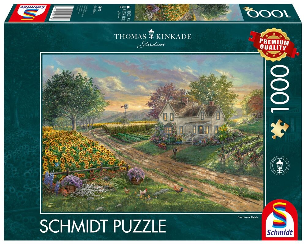 Schmidt Puzzle THOMAS KINKADE Slunečnicové pole 1000 dílků