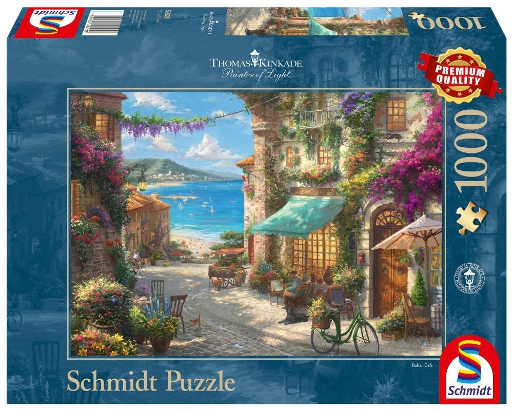 Schmidt Puzzle THOMAS KINKADE Kavárna na italské riviéře 1000 dílků