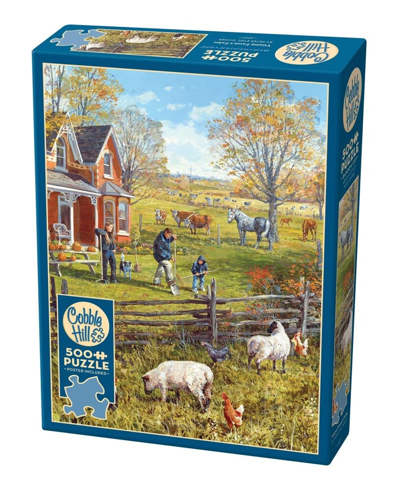 Cobble Hill Puzzle Rodinná farma 500 dílků