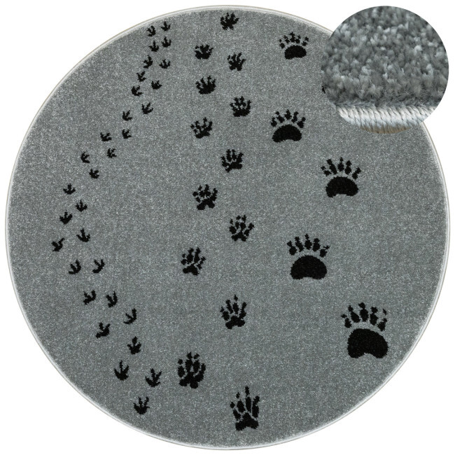 Koberec Lima M133A světle šedý / černý kruh